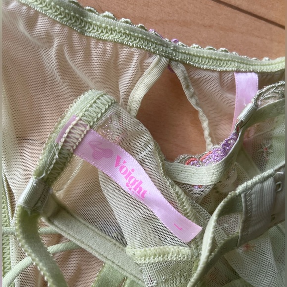 NWOT Flora Panty + Garter in Green - Picture 6 of 16